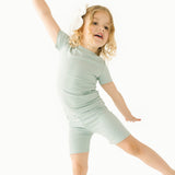 Solid Blue Haze Shorts Two-piece Set