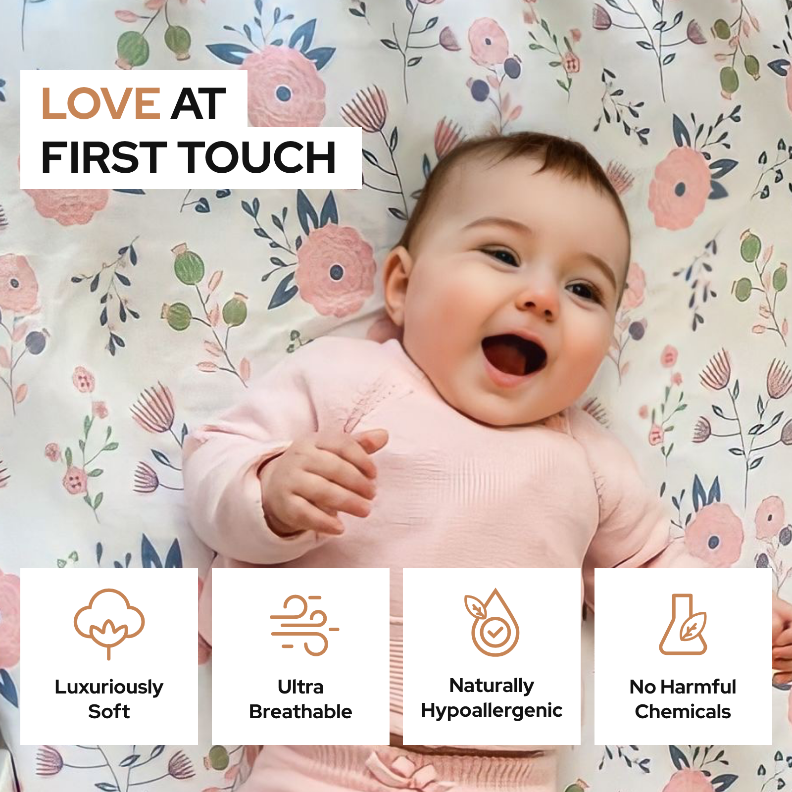 Floral & Pink Fitted Crib Sheets