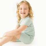 Solid Blue Haze Shorts Two-piece Set