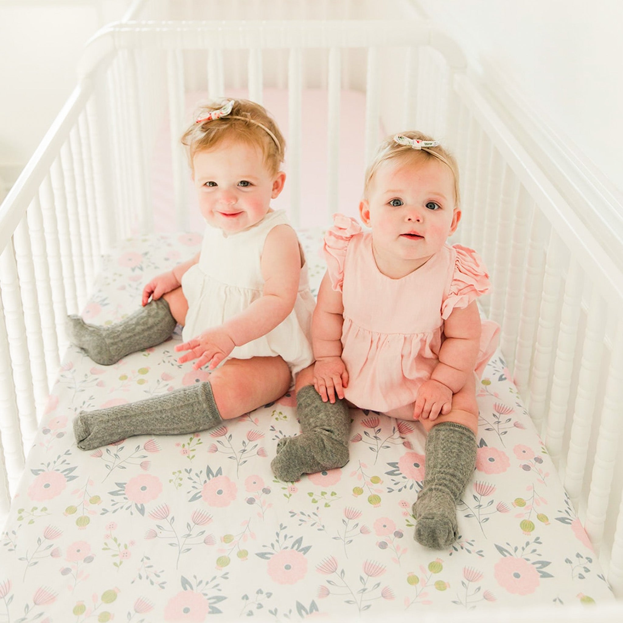 Floral & Pink Fitted Crib Sheets