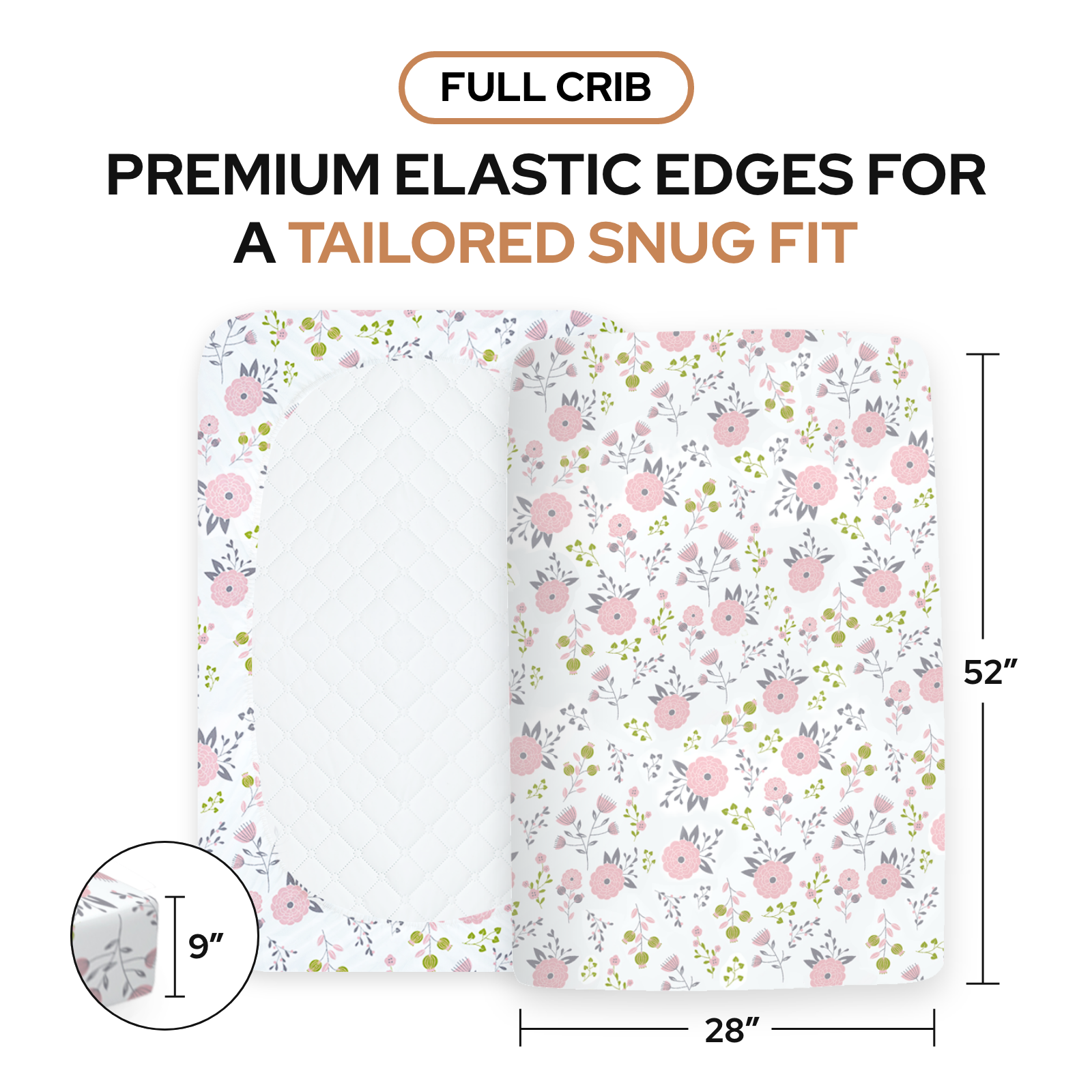 Floral & Pink Fitted Crib Sheets