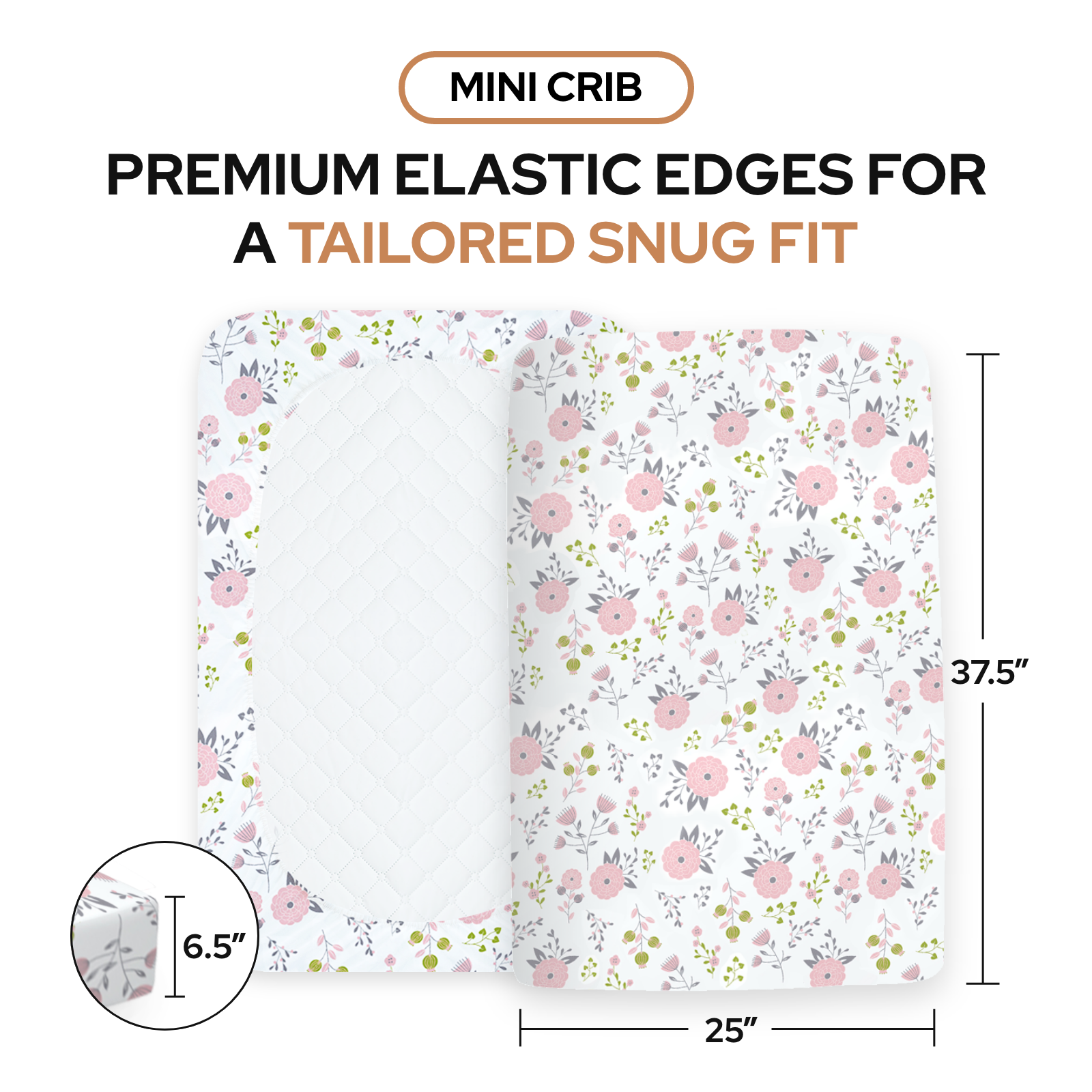 Floral & Pink Fitted Crib Sheets