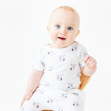 Baby in Cottontail or Bunny print half sleeve bodysuit