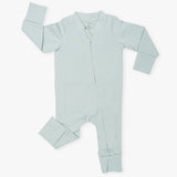 Solid Blue Haze Zip Romper