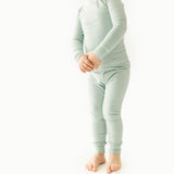 Solid Blue Haze Two-piece Pajama Set