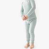 Kid in Solid Blue Haze Two Piece Pajama Set