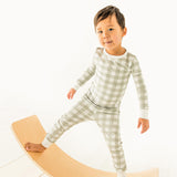 Grey Plaid Two-piece Pajama Set