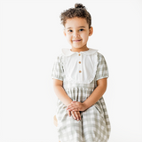 Kid in Grey Plaid print Dress