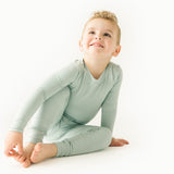 Solid Blue Haze Two-piece Pajama Set