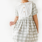 Kid in Grey Plaid print Dress