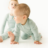 Solid Blue Haze Zip Romper