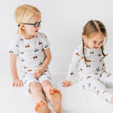 Kids in Truck print Long PJ Set and Shorts two piece set