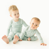 Solid Blue Haze Two-piece Pajama Set