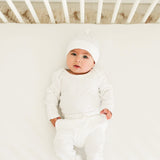 Solid White Knotted Hats