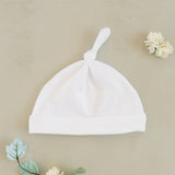 Solid White Knotted Hats