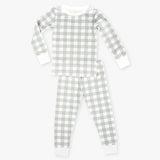 Grey Plaid print two-piece Pajama Set